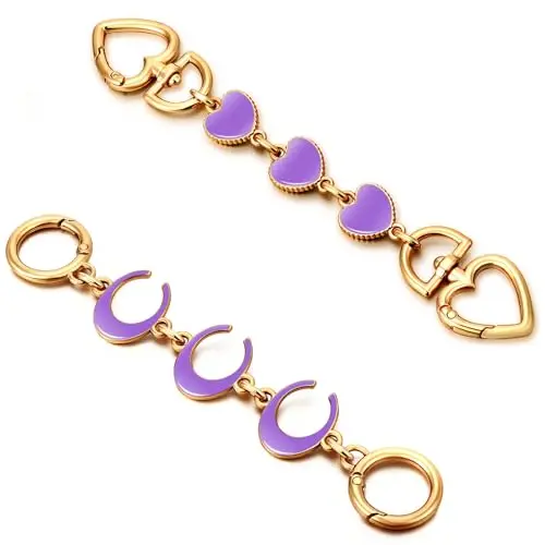 Aj 2pcs Light Purple Heart Moon