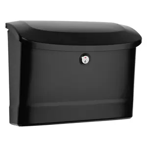 212 MAIN Princeton Locking Wall Mount Mailbox - Black, Medium Size Stainless Steel, Compartment Mail Storage with Easy Installation