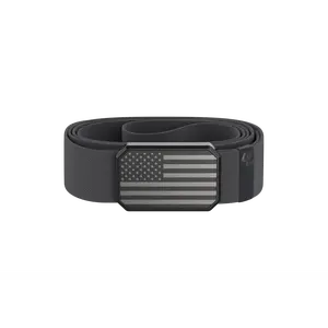 Groove Belt – Stretch Belt for Men, Comfortable Everyday Wear, US Flag Design – Hero Flag Black / Deep Stone