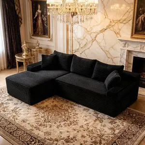 94.5" Modular Sectional Sofa Couch with L-Shape Chaise,Modern Upholstered Cloud Couches for Living Room Bedroom,Deep Seat Corner Couch,No Assembly Required,Corduroy