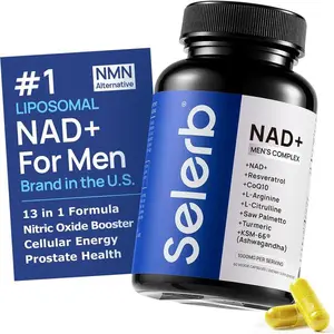 Selerb NAD+ Supplement for Men – Nitric Oxide & Prostate Health Support with Resveratrol, CoQ10, L-Citrulline & Lycopene, Stamina & Cellular Energy, 60 Capsules