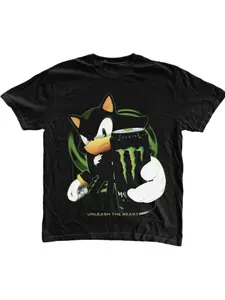 Shadow Hedgehog T-Shirt, Unisex Graphic Top, Gothic Y2K Style, Casual Daily Wear, Comfortable Long Sleeve, All Seasons