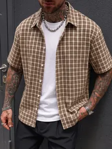 Men's Plaid Checked Shirt, Checkered Blouse, Outdoor Vacation Picnic Party, Fashion Streetwear, Casual Comfortable, Menswear, Classic