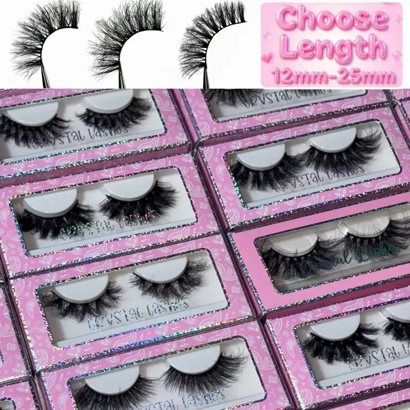 15 Pairs Fluffy Lashes 10mm-25mm Mixed Styles Choose Lengths Full Volume Faux Mink High Quality Strip Eyelashes for Makeup & Cosmetic Use