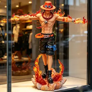 One Piece Portgas D. Ace Figure, With Fire Special Effects and Iconic Pose， Portgas D. Ace Collectible Statue, One Piece Anime Figure with Burning Effects，Portgas D. Ace Anime Figure, One Piece Collectible for Fans & Display