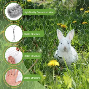 Plant Mesh, Chicken Mesh, Hexagonal Galvanized Mesh, Garden Fence Barrier for Chicken Coop Rabbit Cage