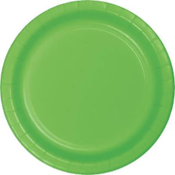 Hoffmaster Group 533123 Round Fresh Lime Disposable Paper Plates - 12-Pack Affordable Price Luncheon Plates for Party, Campfire-BBQ Party, Any Event, Home & Festive Supplies Addition