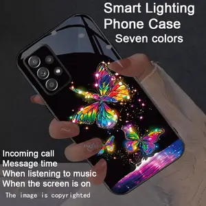 Colorful intelligent voice controlled luminous phone case suitable for For Galaxy A56/A55/A54/A53/A52/A42/A41/A36/A35/A34/A26/A25/A17/A16/A15/A14/A07/A06/A05s/A03s/A73/A72/A71   Intelligent luminous voice controlled phone case - night light technology, el