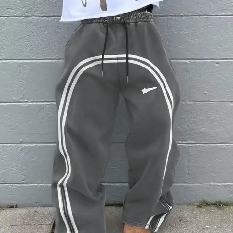 Men's Striped Print Sweatpants, Regular Fit Casual Comfy Sporty Street Comfy Pants for Daily Wear, Men's Athletic Casual Trousers with Athleisure Design for All Seasons, Street Style Sweatpants