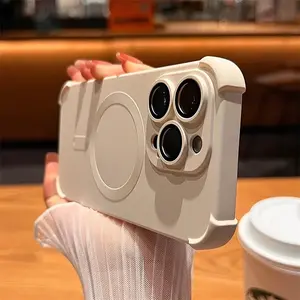 Silicone Shockproof Soft Case For iPhone16 15 13 12 14 16Pro Max 16Plus For Magsafe Wireless Charge  Lens Protection Cases Cover