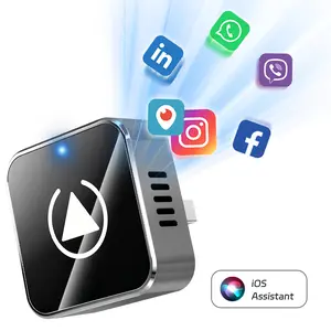 2 in 1 Wireless CarPlay Adapter for Android Wired CarPlay to Wireless Mini Cube Design for Cars Plug and Play Easy Use Fast Stable Connection Car Play for iPhone Essential Smart Driving Accessory Car Video Players