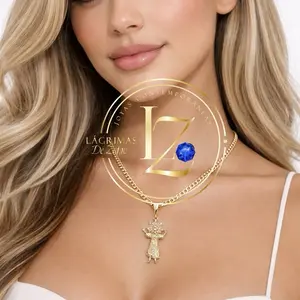 COD#2036  Divino niño pendant with a Cuban chain 3 mm wide