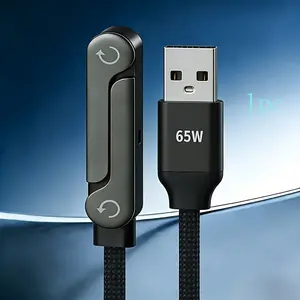 65W Retractable Fast Charging Cable | Durable Nylon Braided USB Cable for Phone & Tablet gadgets traveling