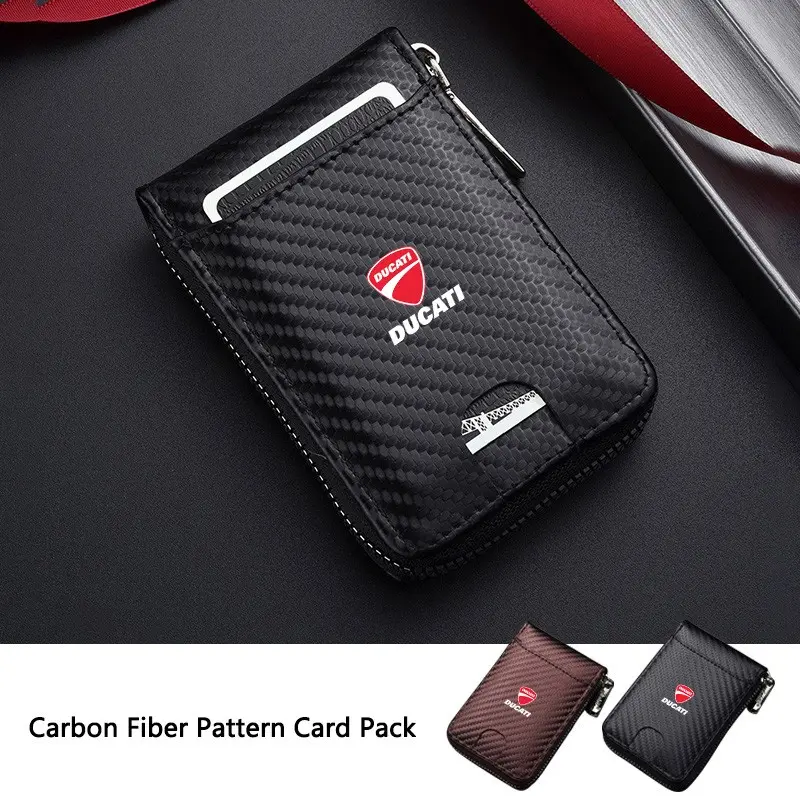 New Car Logo Wallet Credit Photo Card Purse Mini Small Wallet for Ducati Monster Panigale 748 749 1098 1199 999 1299 1198 848 S Car Accessories Car Key Accessory Car Key Bag Car Key Holder