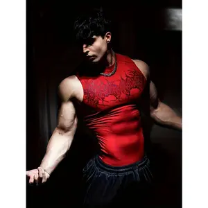 Men's 2025 New Black Tank Top | Compression Sleeveless+Front/Rear Printed | Quick drying SweatshirtRAIMENTRY