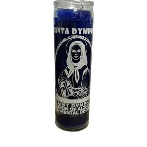 Santa Dymphna Blue Candle - Saint Dymphna Patron of Alzheimer's & Mental Disorders - Religious Prayer Candle