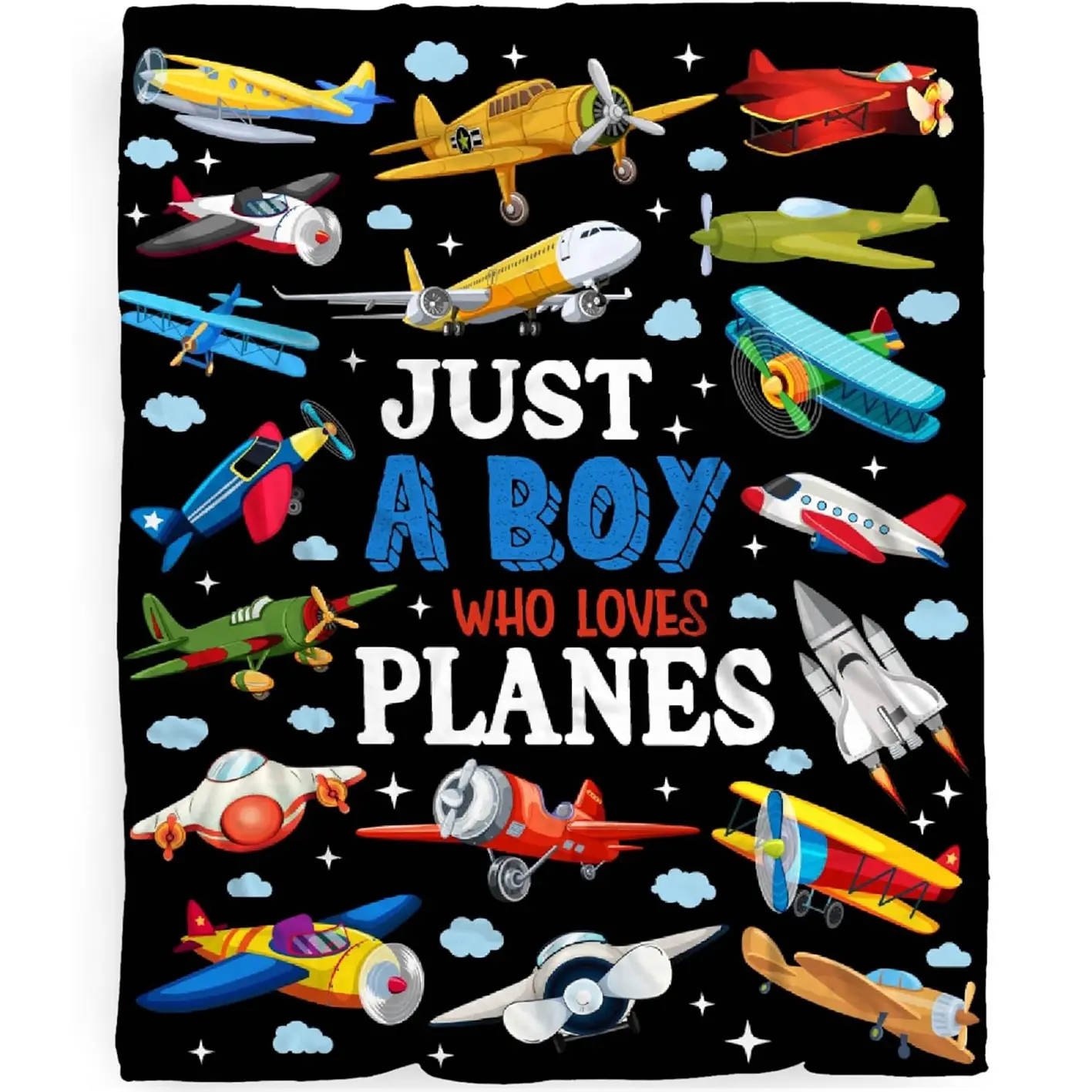 1pc Airplane Slogan Print Flannel Blanket - Wrinkle Resistant, Durable, All Seasons, Fade Resistant, Breathable, Soft Lightweight Bedding Throw for Airplane Lovers, Travel Naps, Sofa Use