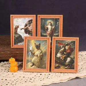 2 Pcs Fun Cat Refrigerator Magnets, Mini Frame Magnet, Home Decor & Festival Decoration, Great Holiday Gift, Cute Kitchen Accessories