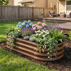 SnugNiture Raised Garden Bed 2-Pack 4x2x1 ft Module Metal Planter Box for Planting Plants Vegetables