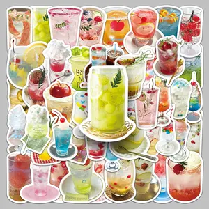 50pcs bubble water cartoon drink creative trend stickers mobile phone case stationery photo album personality waterproof desktop stickers