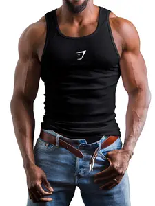 Men's Ribbed Tank Top, Slim-Fit Sleeveless Athletic Vest for Gym & Daily Wear, Ribbed Sports Vest