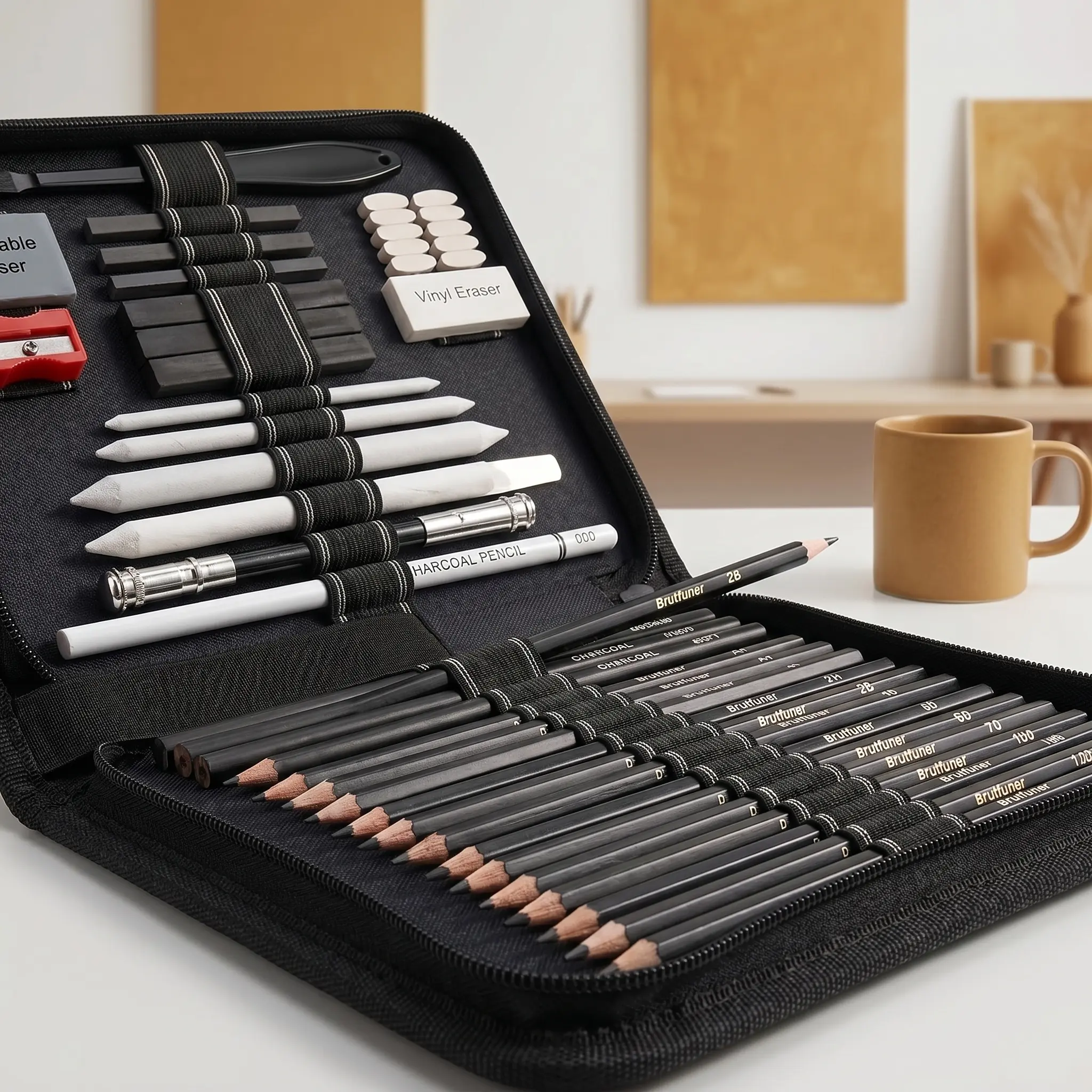 44 PCS Drawing Kit Sketching Pencil Set,Sketch Pencils Art Supplies,Graphite,Charcoal,Blending Tools,Drawing Pencils for Adults Artists