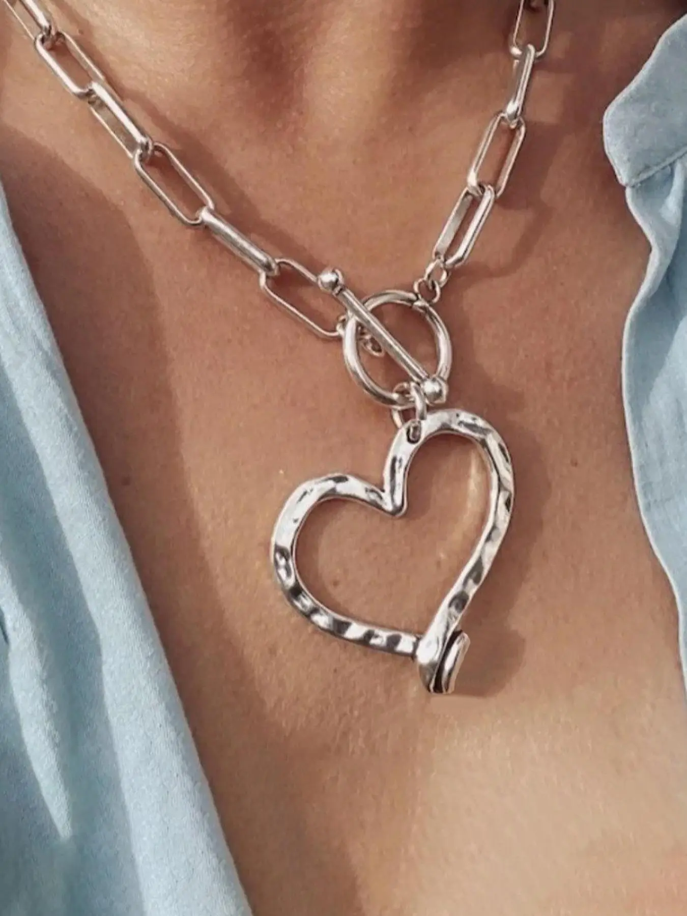 Vintage Heart Shaped Pendant Necklace for Women for Gift, Clavicle ...