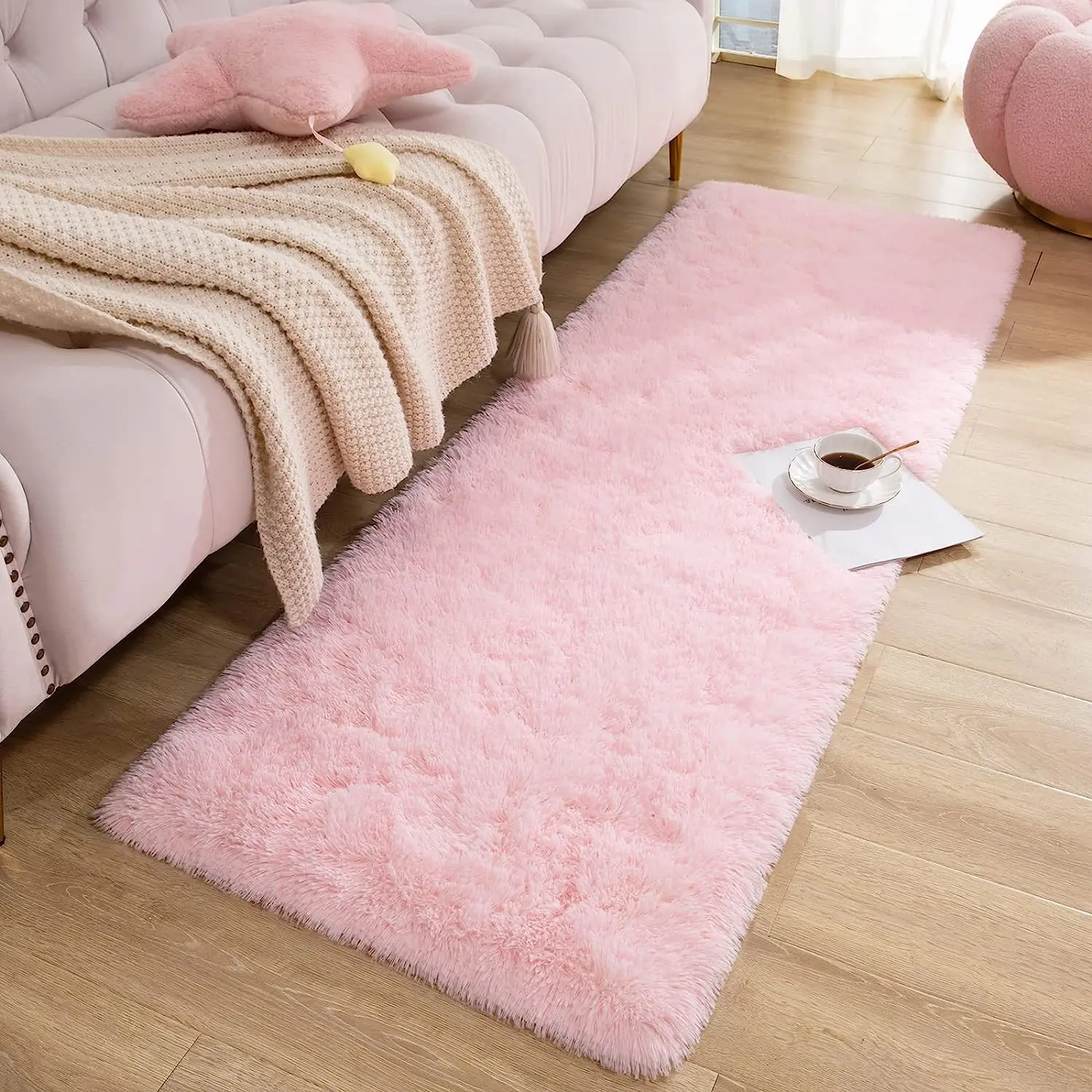 Solid Color Fuzzy Area Large Rug, Fluffy Modern Rug, Non-slip Soft Floor Carpet, Practical Decorative Mat for Home Living Room Bedroom Bedside, Summer Gifts, Soft Shaggy Rug, Furry Floor Rugs