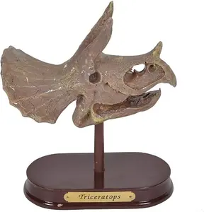 Dinosaur Excavation Kit for Kids, 5.5” Triceratops Skull Excavating Set with Fossil Digging Tools and Stand, Fun Science Activity Toy, Educational Dinosaur Gift for Boys and Girls