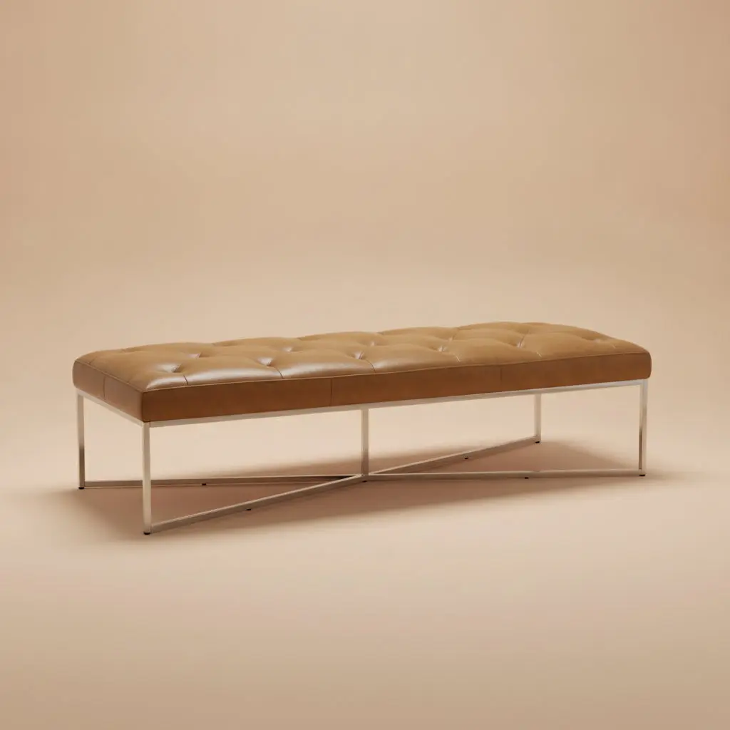 Salado Tan Leather Bench