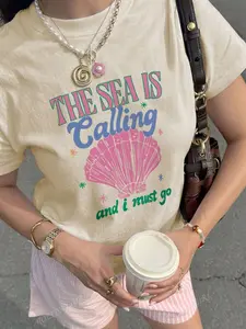 The Sea Calling Comfort Color Shirt, Beach Vibes Tee, Summer Shirt
