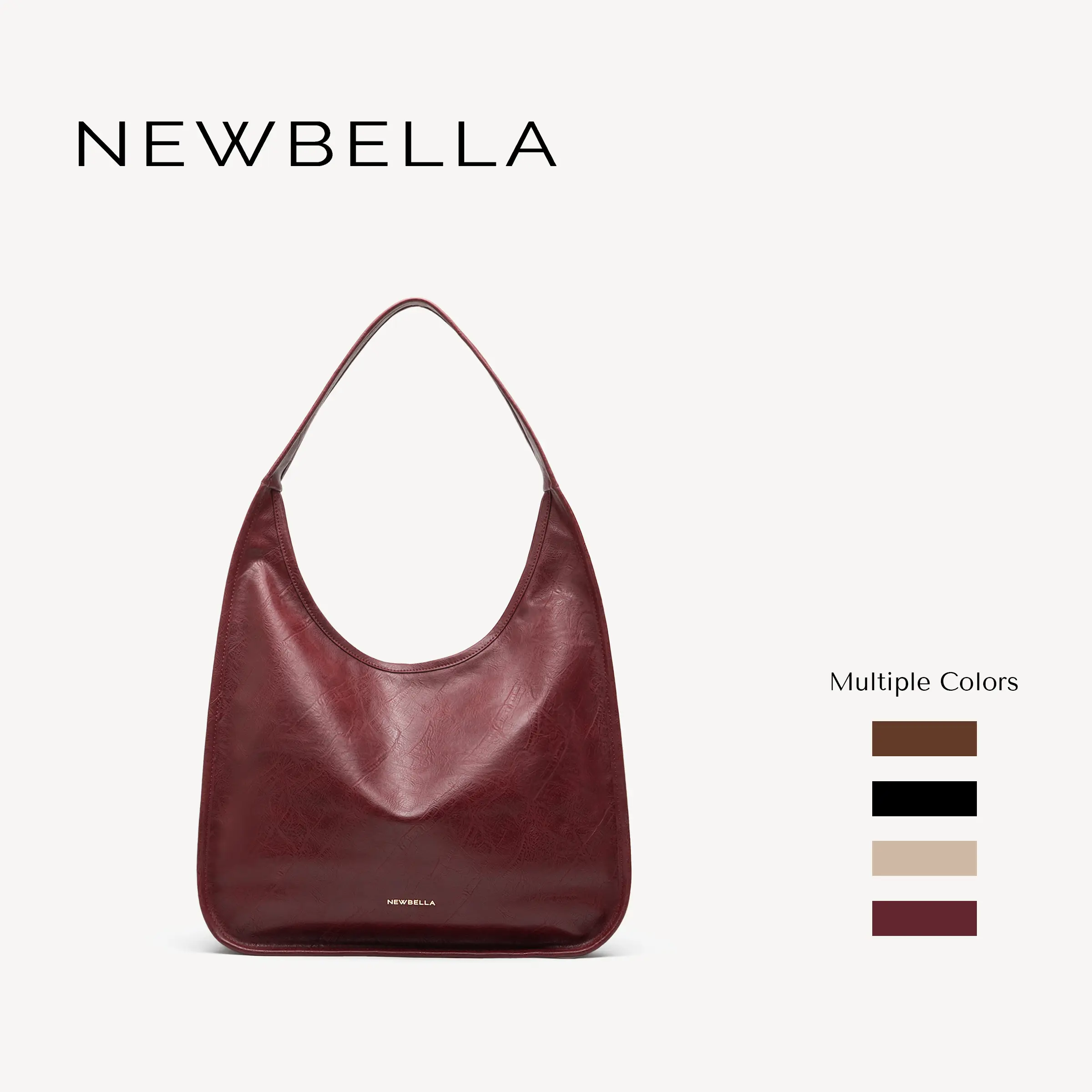 NEWBELLA Luna Pro Shoulder Bag in PU Leather - Sleek Solid Color Top Handle Bag with Zipper Closure for School & Commute - 48x12x44 cm dealsforyoudaysFallFreshness, Elegant Commuter Bag, Pu Tote Satchel