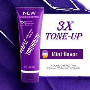 Purple Mint Toothpaste for Teeth Whitening 3 Pack Gentle Formula Removes Yellow Stains Brightens Teeth Suitable for Sensitive Teeth Care