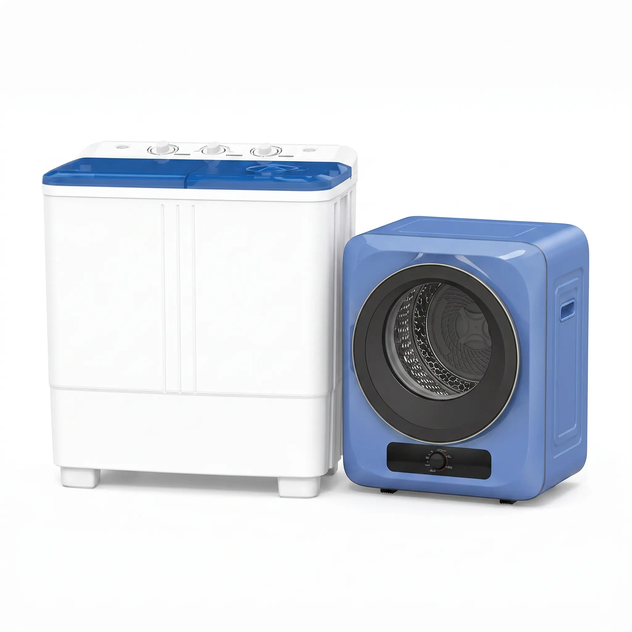 Auertech Portable Washer & Dryer Combo, 28 Lbs Twin Tub Washing Machine with 1.5 Cu.Ft Dryer, Compact Laundry Set for Apartment, RV & Dorm twintub spin【2 packages】