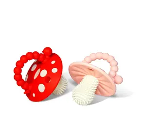 Chompy Teether – Soft Silicone Teething Toy for Infants & Babies 3M+  Massaging Bristles for Teething Relief  Hands-Free & Easy to Hold