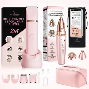 Bikini Trimmer for Women,Electric Razor & Shaver for Face, Body & Intimate Areas ,Hair Trimmer Ipx7 Waterproof Wet & Dry Use,Rechargeable Razor Travel Grooming Kit