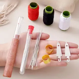 34-Piece Hand Sewing Needle Kit, Sewing Tool Kit with Storage Case, Includes Large Eye Needles, Threaders, Blunt Needles, Scissors, Perfect for DIY Projects