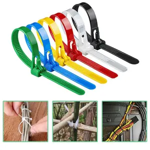 100pcs Colored Plastic Cable Ties, Heavy Duty Reusable Zip Ties, Premium Nylon, Self-Locking, 50 Lbs Tensile Strength, Ideal for Indoor/Outdoor Organization & DIY Projects.