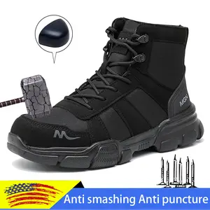 Men Safety Shoes Protective Sneakers Steel Toe Cap Anti-smash Work Shoes Fashion Indestructible Boots Security Anti-Punctur Men work shoes