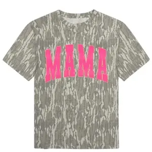 Pink Mama Mossy Oak Wash Camo Tee 3D, Mother's Day Hunting T-Shirt for Mom, 3D Camouflage Graphic Gift, Women's Soft Outdoor Apparel, Pink Mama Top