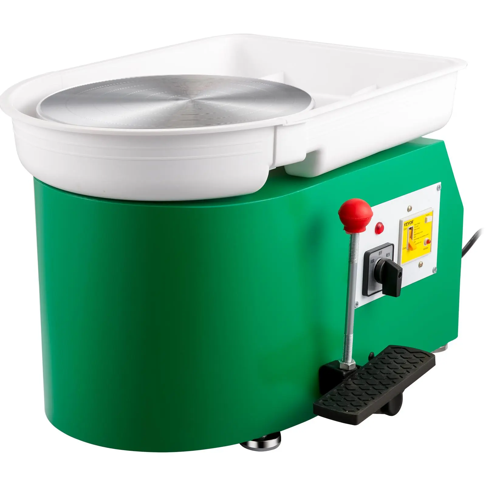 【summerfinds】VEVOR Pottery Wheel 28cm Pottery Forming Machine 350W Electric Pottery Wheel with Adjustable Feet Lever Pedal DIY Clay Tool with Tray for Ceramic Work Clay Art DIY Clay Green, 18 Piece