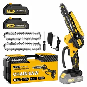 6-Inch Cordless Mini Chainsaw with 2.0Ah Rechargeable Lithium-Ion Battery – Compact Electric Chain Saw for Tree Trimming & Branch Pruning. Features a Safety Lock for Secure Operation. Ideal for Yard, Garden & Home Use. The Perfect Gift for Men.