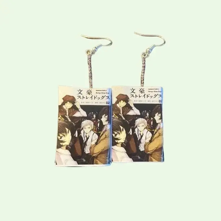 Bungo Stray Dog Manga Earrings Featuring Anime Cover Design from Volume 02