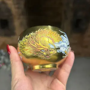 Gold-painted Dragon-Patterned Jianzhan Teacup