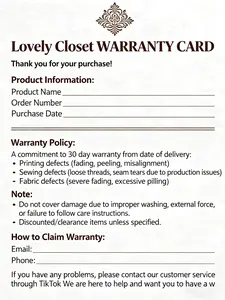 5-1 Our T-shirt and Hoodie Online warranty card