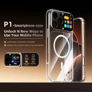 P1 Multifunctional Secondary Screen Phone Case for iPhone 16 Pro Max. Selfie Mode, Custom Scrolling Text, Voice Recording, Always-On Clock, Custom Wallpapers & Videos, Payment QR Code Display, Viral Smart LED Case, Accessories, Smartphone