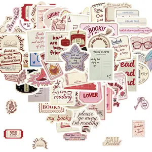 50 Pcs Bookish Stickers for Kindle, Waterproof Aesthetic Vinyl Decals, Book Sticker Pack for Adults, Reading Booktok, Laptop, Ebook, Water Bottles, Fun Stickers