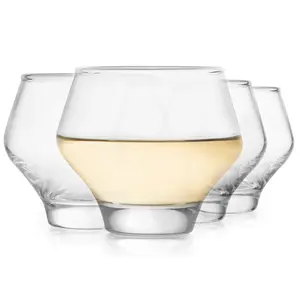 Libbey Mezcal All Purpose Spirits Glasses Set of 4, Stemless Stackable Cocktail Copitas 12.6 oz Inspired by Natural Jicara, Ideal for All Occasions