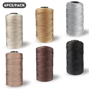 6pcs 100% Polyester Ice Silk Thread, 3 Strand Synthetic Sparkle Line, Handmade Bag DIY Crochet Summer Hats Shoes Seat Cushions Braided, Braided Cord