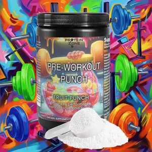 Protein Zone Nitric Shock Pre-Workout Powder Fruit Punch 300g Enhances Performance Mental Focus & Energy for Dedicated Athletes